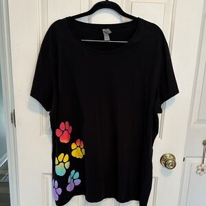 Black Paw Print Short Sleeve Tee